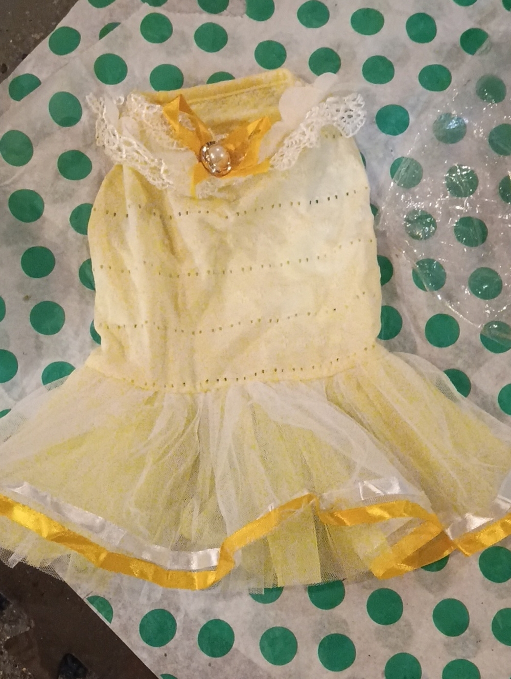 Yellow Princess Tulle Dance Dress with Ribbon Accent